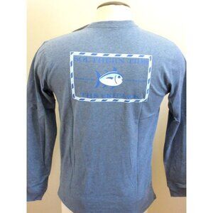 Southern Tide Men's Long Sleeve Skipjack Fishing Seven Seas Blue T shirt NWT